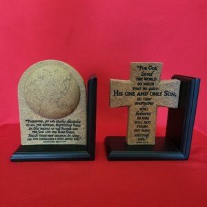 Great Commission Resin Bookends Engraved Scriptures Set of 2